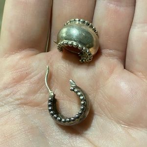 Vintage .925 Sterling Silver Hoops